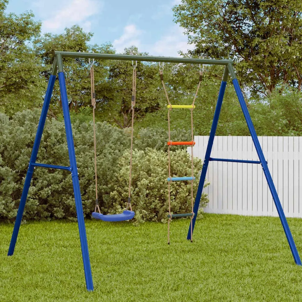 vidaXL Estructuras Para Juegos Al Aire Libre-Juego de columpios de exterior con columpio y escalera