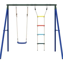 vidaXL Estructuras Para Juegos Al Aire Libre-Juego de columpios de exterior con columpio y escalera