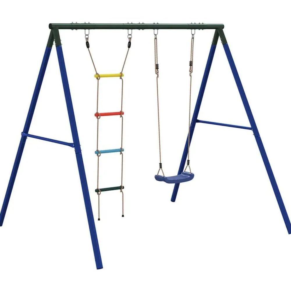 vidaXL Estructuras Para Juegos Al Aire Libre-Juego de columpios de exterior con columpio y escalera