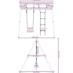 vidaXL Estructuras Para Juegos Al Aire Libre-Juego de columpios de exterior con columpio y escalera