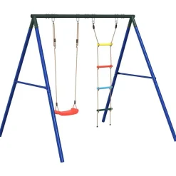 vidaXL Estructuras Para Juegos Al Aire Libre-Juego de columpios de exterior con columpio y escalera