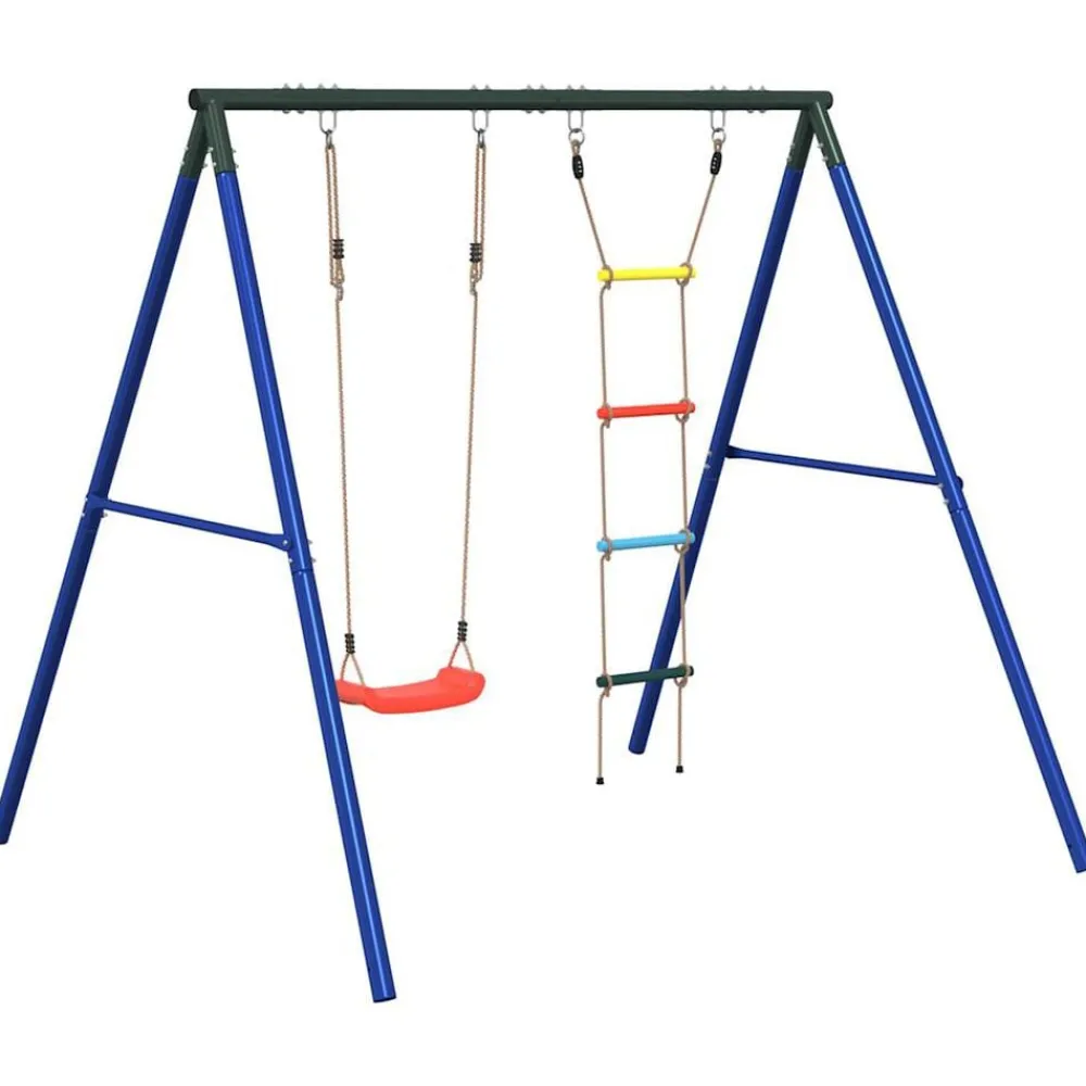 vidaXL Estructuras Para Juegos Al Aire Libre-Juego de columpios de exterior con columpio y escalera