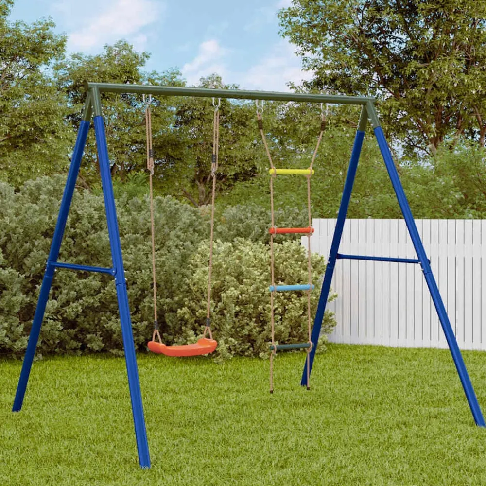 vidaXL Estructuras Para Juegos Al Aire Libre-Juego de columpios de exterior con columpio y escalera