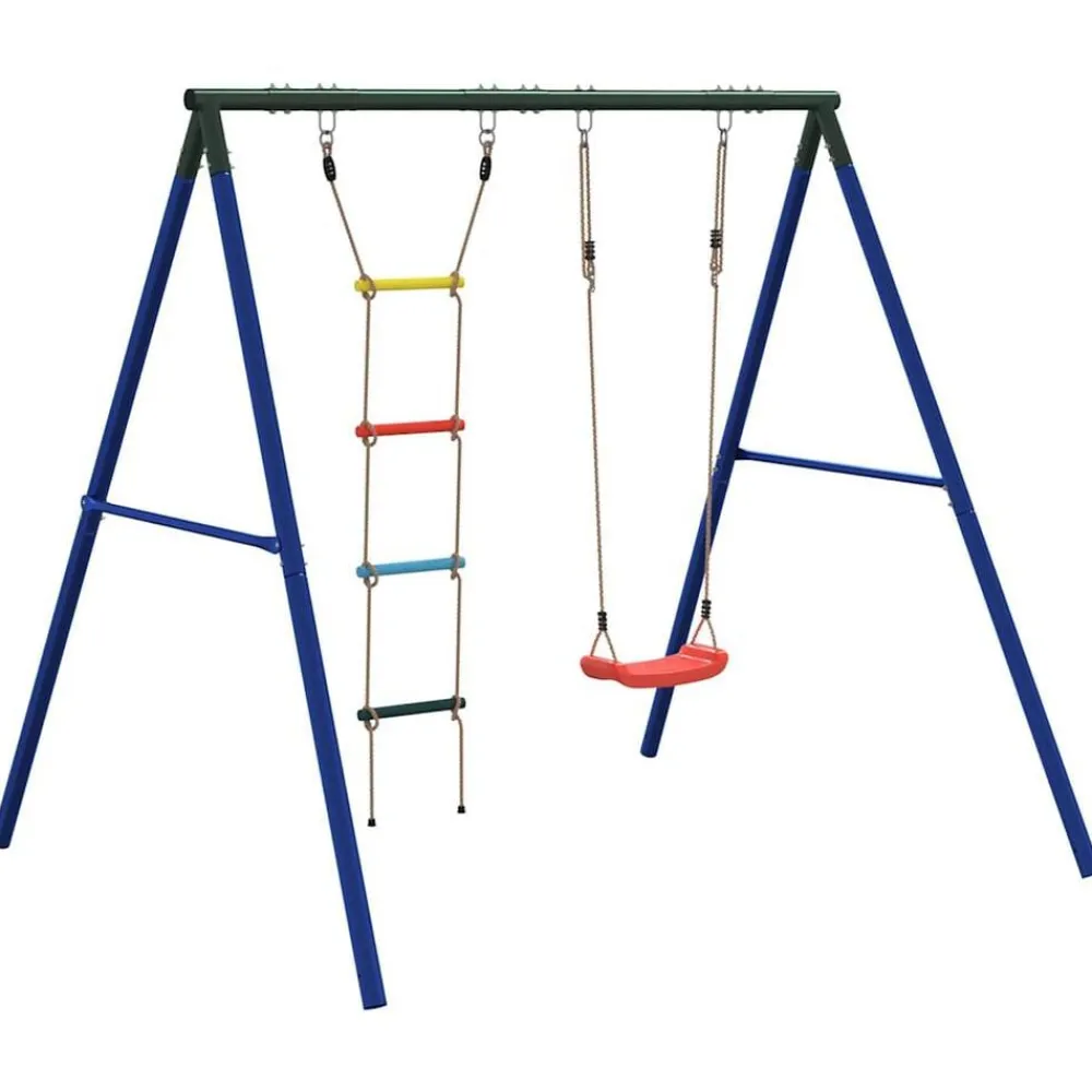 vidaXL Estructuras Para Juegos Al Aire Libre-Juego de columpios de exterior con columpio y escalera