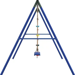 vidaXL Estructuras Para Juegos Al Aire Libre-Juego de columpios de exterior con escalera y cuerda de discos