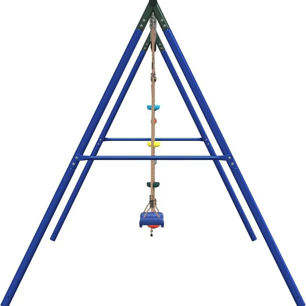 vidaXL Estructuras Para Juegos Al Aire Libre-Juego de columpios de exterior con escalera y cuerda de discos