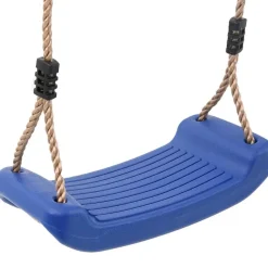 vidaXL Juego de columpios de exterior con columpios y cuerda de discos Azul Best
