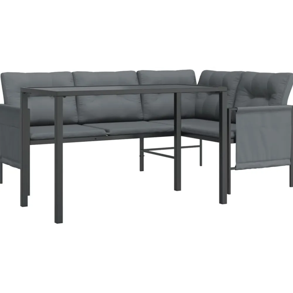 vidaXL Muebles De Jardín-Juego de comedor de jardín 2 piezas acero gris antracita