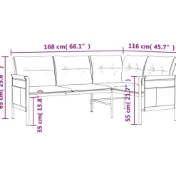 vidaXL Muebles De Jardín-Juego de comedor de jardín 2 piezas acero gris antracita