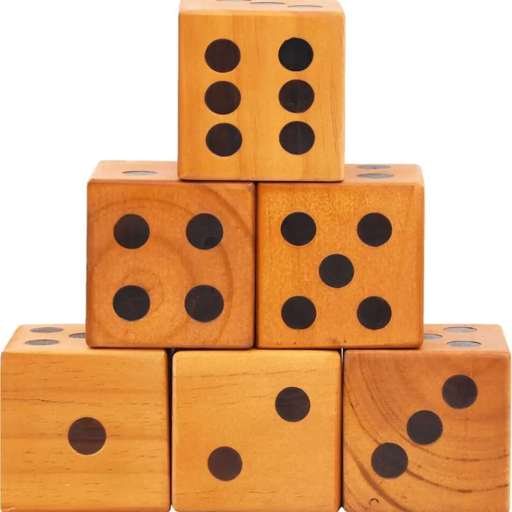 vidaXL Juegos-Juego de dados de patio gigantes 6 piezas madera maciza de pino