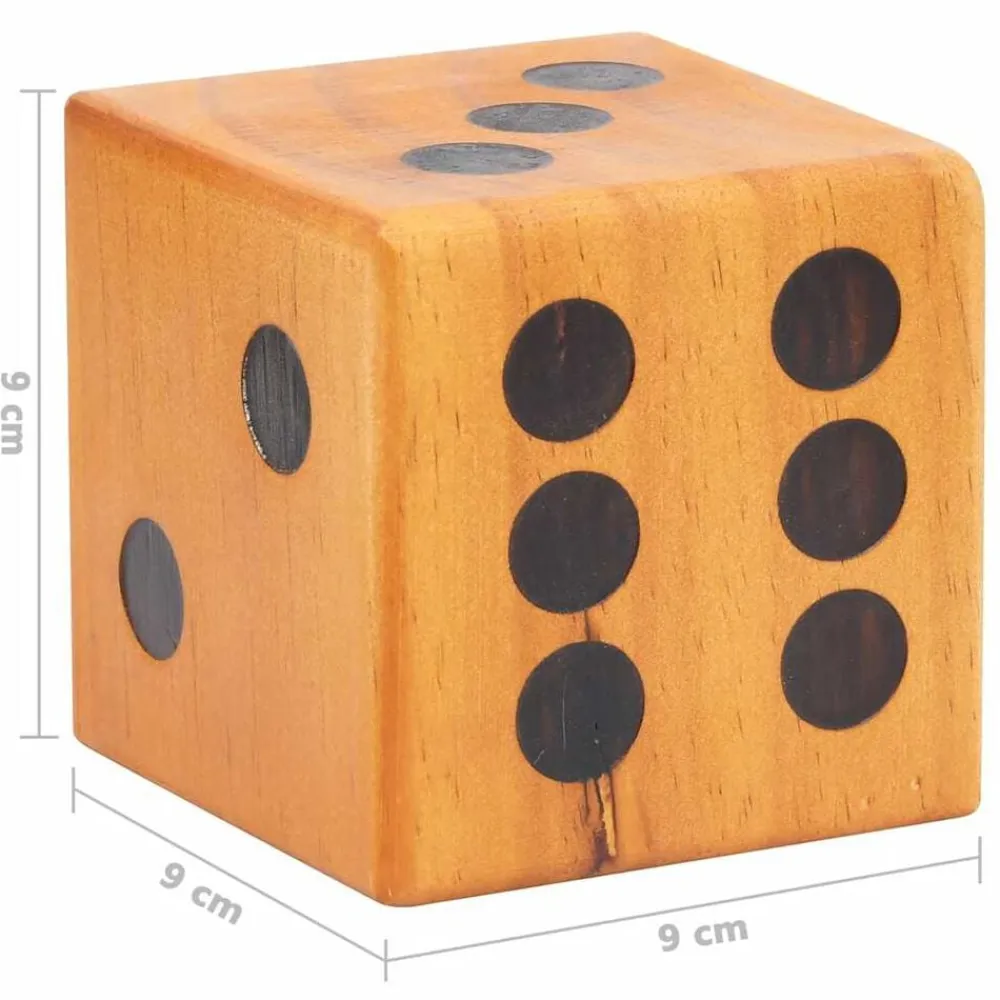 vidaXL Juegos-Juego de dados de patio gigantes 6 piezas madera maciza de pino