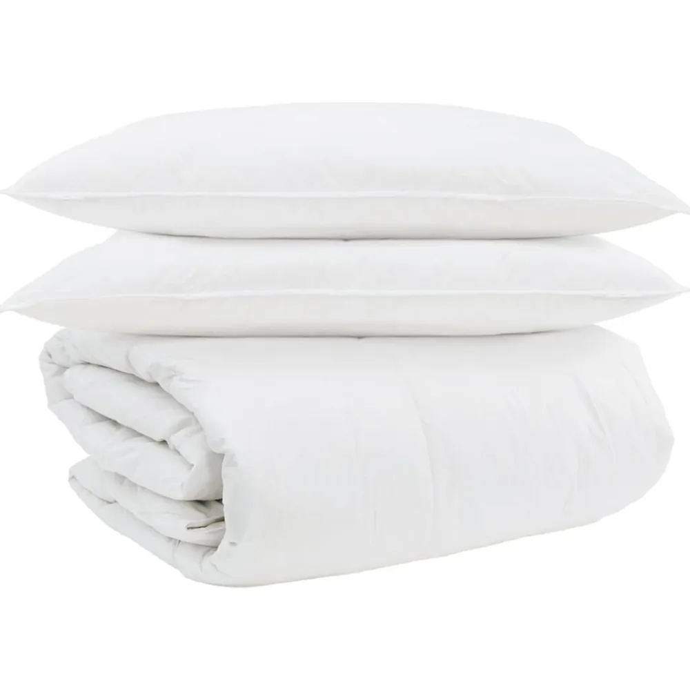 vidaXL Juego de Edredón con almohada 3 pcs Pluma de pato Outlet