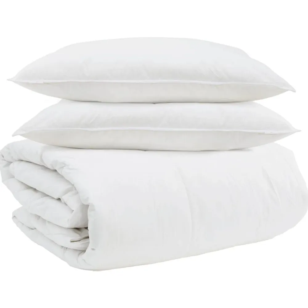 vidaXL Juego de Edredón con almohada 3 pcs Pluma de pato Outlet