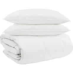 vidaXL Juego de Edredón con almohada 3 pcs Pluma de pato