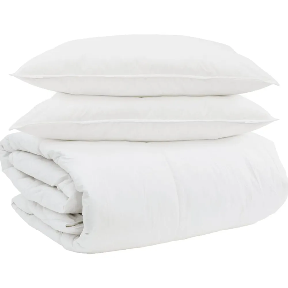 vidaXL Juego de Edredón con almohada 3 pcs Pluma de pato