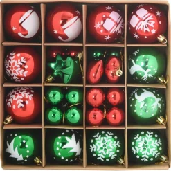 vidaXL Decoración-Juego de Esferas de Navidad 40 pcs Rojo y verde Plástico