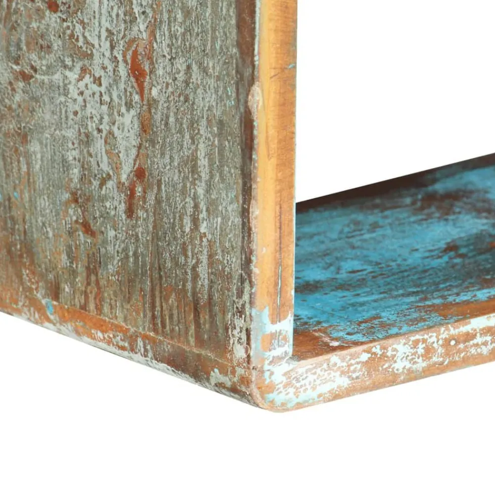 vidaXL Juego de estantes cubo de pared 3 pzas madera maciza reciclada Best