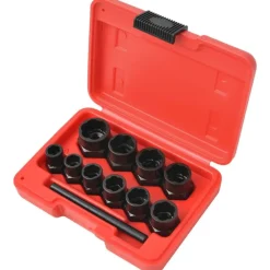 vidaXL Equipo & Herramientas De Taller-Juego de extractor de pernos y tuercas dañadas 11 piezas acero