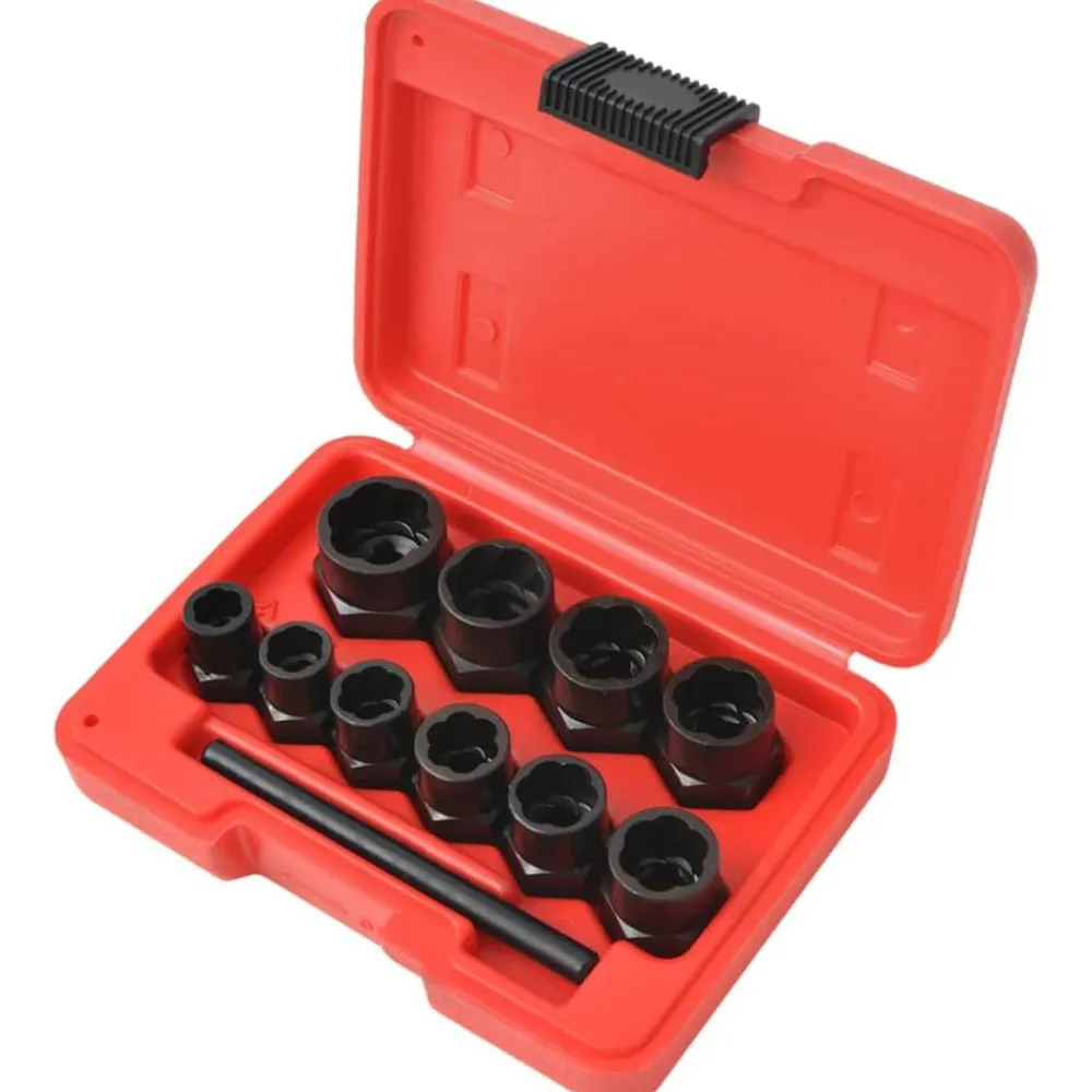 vidaXL Equipo & Herramientas De Taller-Juego de extractor de pernos y tuercas dañadas 11 piezas acero