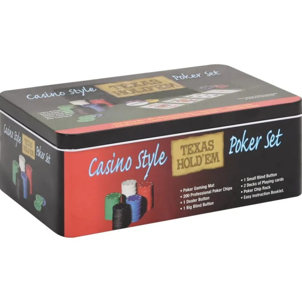 vidaXL Juegos-Juego de fichas de póker 200 piezas 4 g