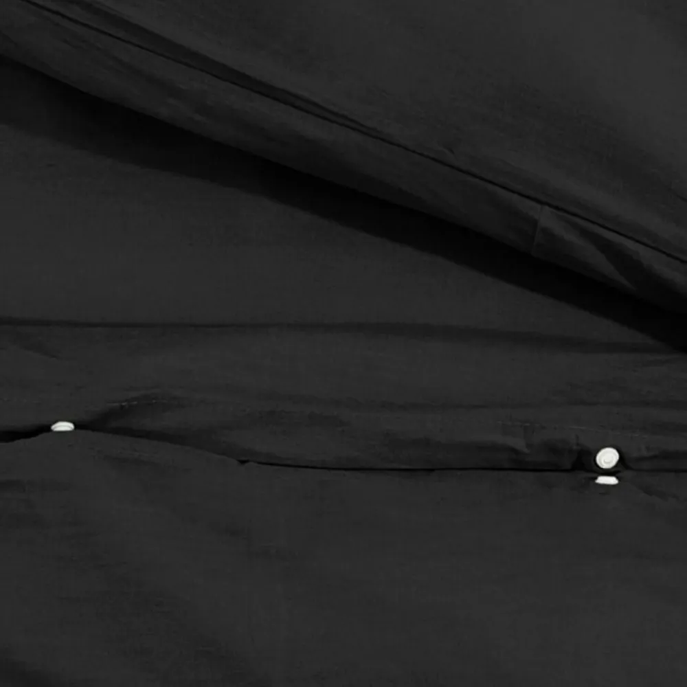 vidaXL Juego de funda nórdica algodón 140x200 cm Negro Outlet