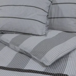 vidaXL Ropa De Casa-Juego de funda nórdica algodón gris 140x200 cm