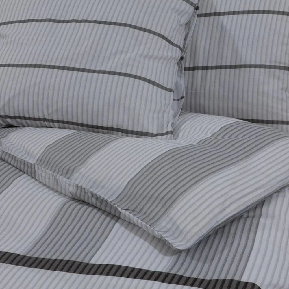 vidaXL Ropa De Casa-Juego de funda nórdica algodón gris 140x200 cm