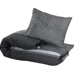 vidaXL Juego de funda nórdica algodón gris oscuro 140x200 cm Gris oscuro y negro Sale