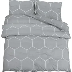 vidaXL Ropa De Casa-Juego de funda nórdica algodón gris 140x200 cm