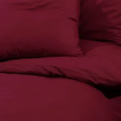 vidaXL Ropa De Casa-Juego de funda nórdica algodón color burdeos 140x200 cm