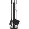 vidaXL Accesorios Para Hornos De Leña Y Chimeneas-Juego de herramientas para chimenea de 5 piezas, 18 x 56 cm, acero