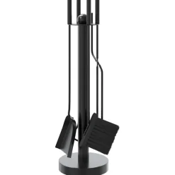 vidaXL Accesorios Para Hornos De Leña Y Chimeneas-Juego de herramientas para chimenea de 5 piezas, 18 x 56 cm, acero