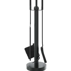vidaXL Accesorios Para Hornos De Leña Y Chimeneas-Juego de herramientas para chimenea de 5 piezas, 18 x 56 cm, acero