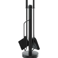 vidaXL Accesorios Para Hornos De Leña Y Chimeneas-Juego de herramientas para chimenea de 5 piezas, 18 x 56 cm, acero