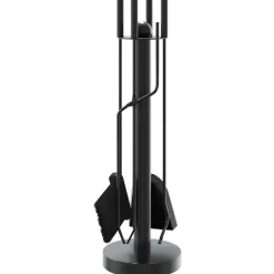 vidaXL Accesorios Para Hornos De Leña Y Chimeneas-Juego de herramientas para chimenea de 5 piezas, 18 x 56 cm, acero