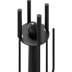 vidaXL Accesorios Para Hornos De Leña Y Chimeneas-Juego de herramientas para chimenea de 5 piezas, 18 x 56 cm, acero