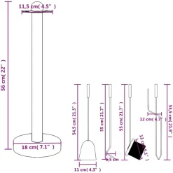 vidaXL Accesorios Para Hornos De Leña Y Chimeneas-Juego de herramientas para chimenea de 5 piezas, 18 x 56 cm, acero