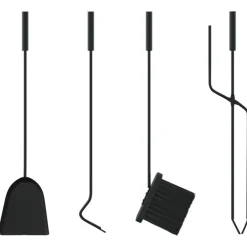 vidaXL Accesorios Para Hornos De Leña Y Chimeneas-Juego de herramientas para chimenea de 5 piezas, 23 x 15 x 66 cm, acero