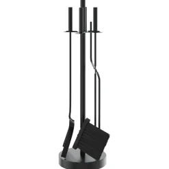 vidaXL Juego de herramientas para chimenea de 5 piezas, 18 x 66 cm, acero New