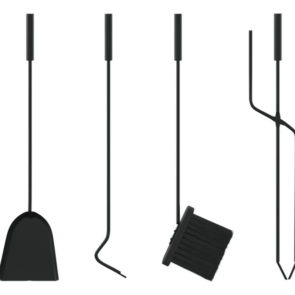 vidaXL Juego de herramientas para chimenea de 5 piezas, 23 x 15 x 66 cm, acero Clearance