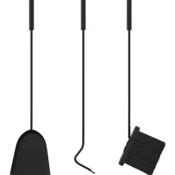 vidaXL Accesorios Para Hornos De Leña Y Chimeneas-Juego de herramientas para chimenea de 4 piezas, 22 x 59 cm, acero