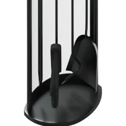vidaXL Accesorios Para Hornos De Leña Y Chimeneas-Juego de herramientas para chimenea de 5 piezas, 23 x 15 x 66 cm, acero