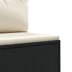 vidaXL Juego de jardín con cojines 4 piezas ratán sintético negro Negro y crema Clearance