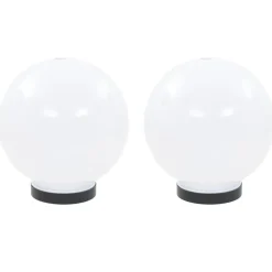 vidaXL Iluminación-Juego de lámparas de bola LED 2 piezas esféricas 20 cm PMMA