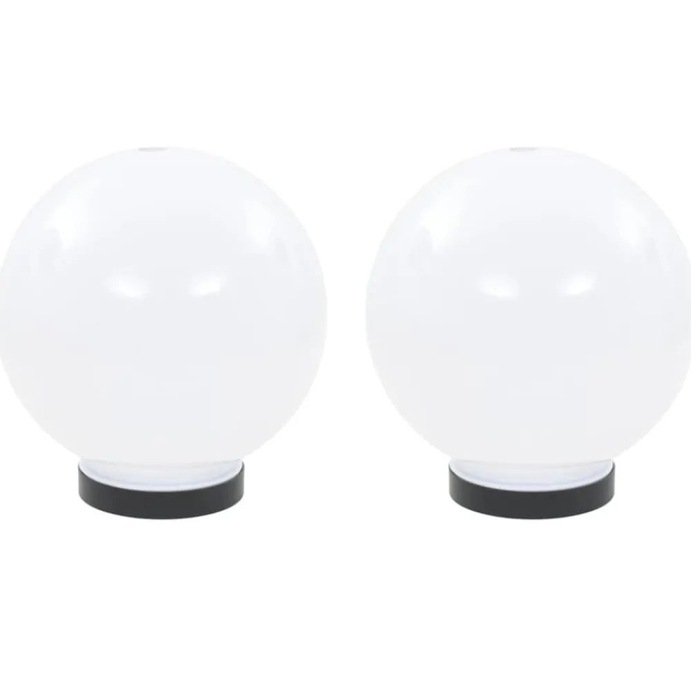 vidaXL Iluminación-Juego de lámparas de bola LED 2 piezas esféricas 20 cm PMMA