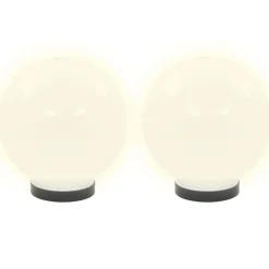 vidaXL Iluminación-Juego de lámparas de bola LED 2 piezas esféricas 20 cm PMMA