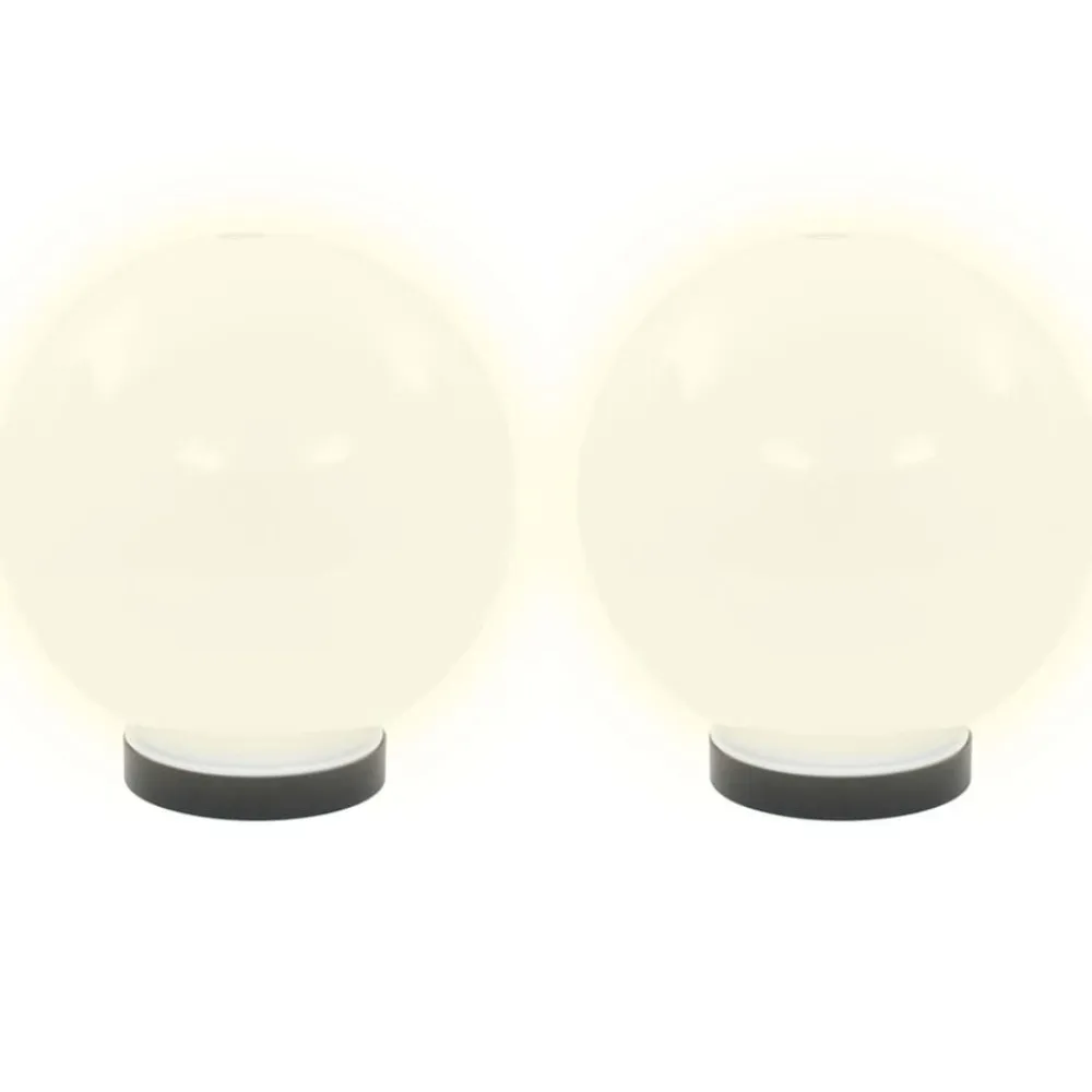 vidaXL Iluminación-Juego de lámparas de bola LED 2 piezas esféricas 20 cm PMMA