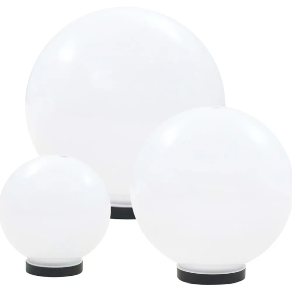 vidaXL Iluminación-Juego de lámparas de bola LED 3 pzas esféricas 20/30/40 cm PMMA