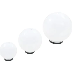 vidaXL Iluminación-Juego de lámparas de bola LED 3 pzas esféricas 20/30/40 cm PMMA