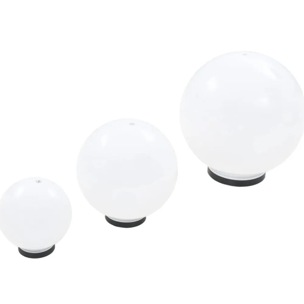 vidaXL Iluminación-Juego de lámparas de bola LED 3 pzas esféricas 20/30/40 cm PMMA